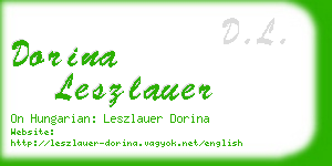 dorina leszlauer business card